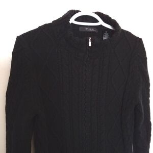 STUDIO by Liz Claiborne Women's  Black Cableknit Zip Up Cardigan Large